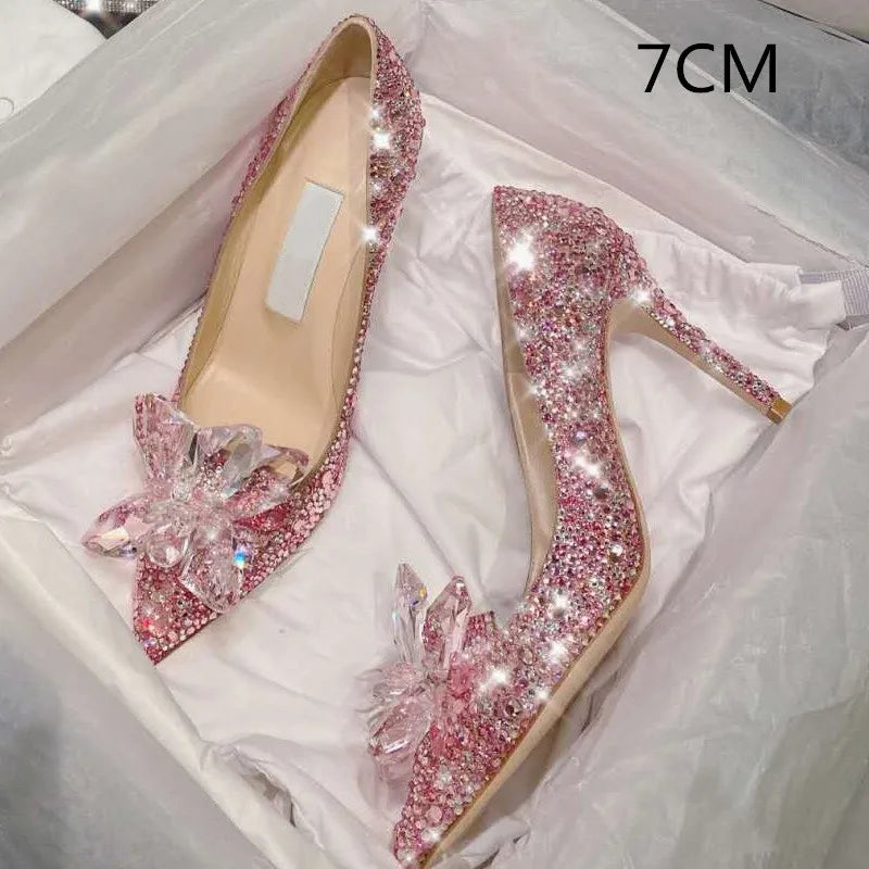Women's Rhinestone Pointed-Toe Wedding Pumps