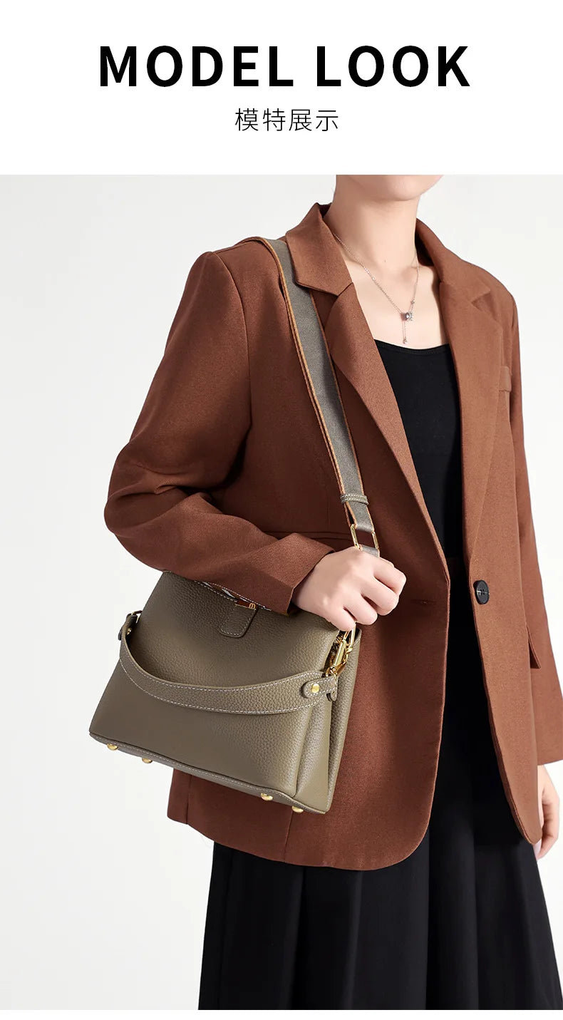 100% Genuine Leather Women's Crossbody Bag 2025 Summer Female Shoulder Bag Luxury Design Handbag phone makeup Bag Commuter