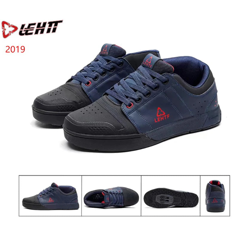 LEHTF Men's Breathable Lace-Up MTB Cycling Shoes