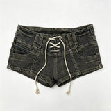 Women's Y2K Low-Rise Distressed Denim Shorts