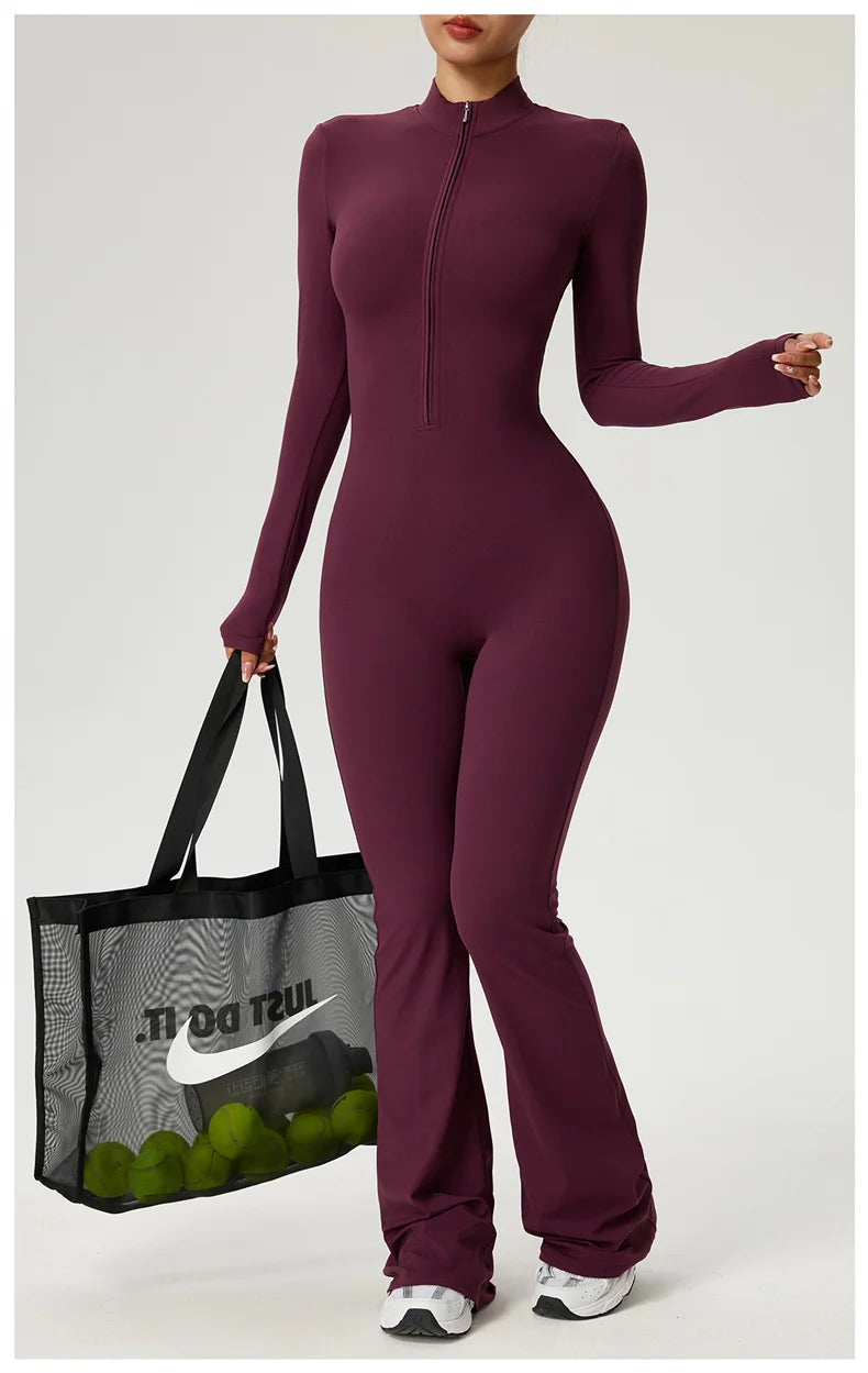 High-Performance Long Sleeve Yoga Jumpsuit