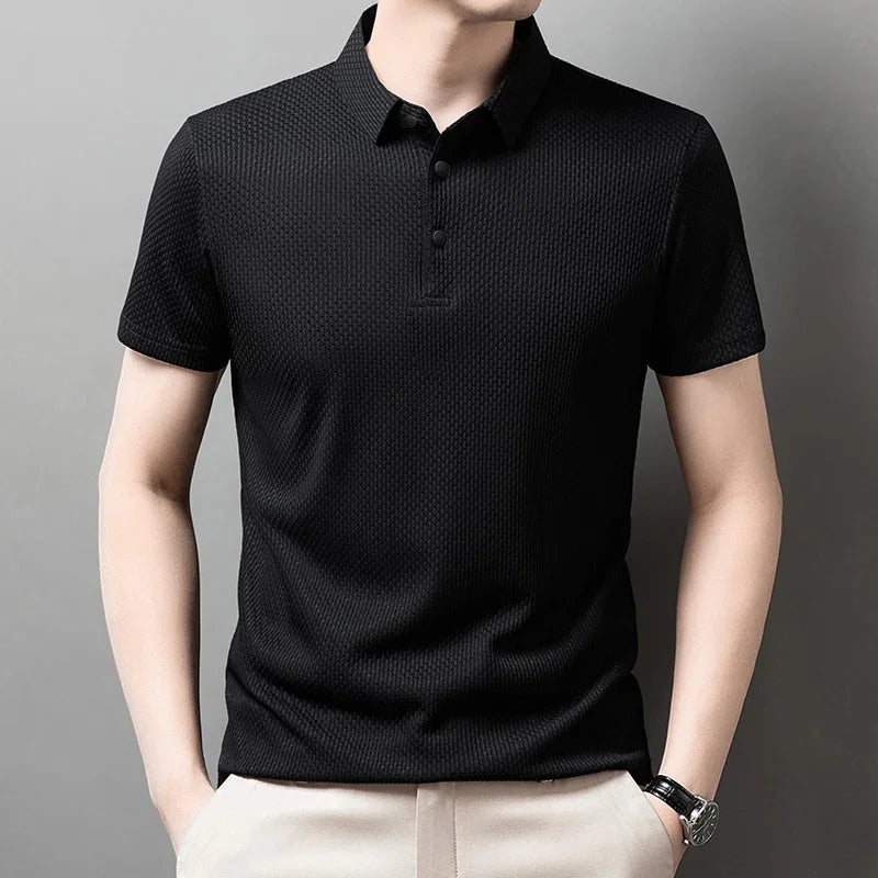 Men's Solid Color Polo Shirt | Breathable Summer Business Casual