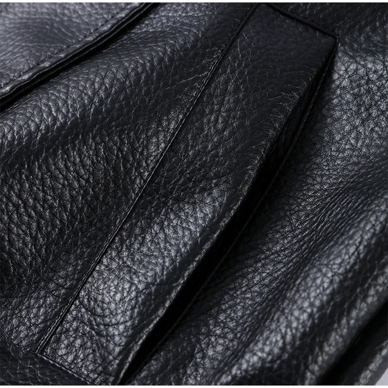 Chic Stand Collar Leather Jacket