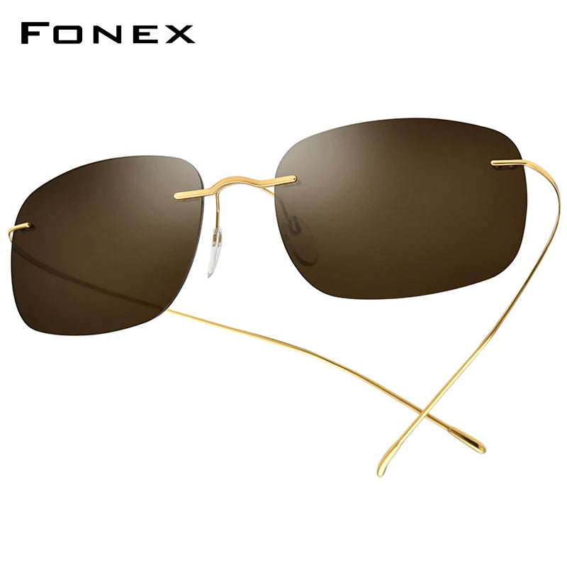FONEX Titanium Rimless Polarized Sunglasses – Ultralight