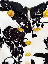 2026 Runway Floral Mini Skirt with Rose Gold Buttons