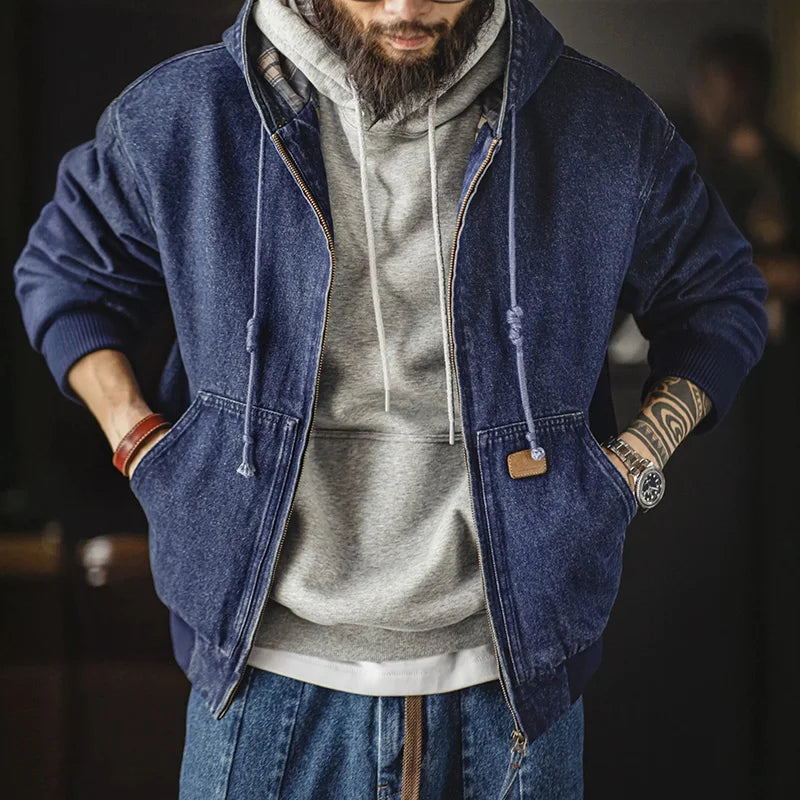 Maden J130 Heavyweight Canvas Hooded Jacket for Men