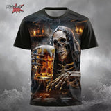 Men's Skull Beer Graphic T-Shirt