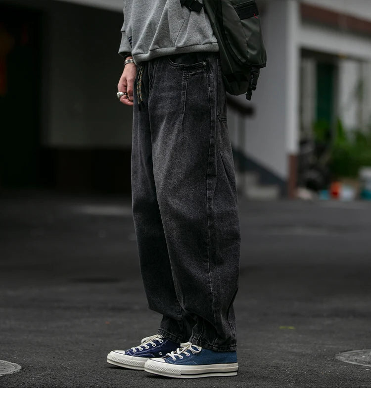 Men's Loose Fit Denim Cargo Jeans