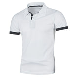 Summer Short Sleeve Polo Shirt Mens Large Stritching T Shirts Lapel Business Breathable Tee Shirt Lightweight Sweatwear