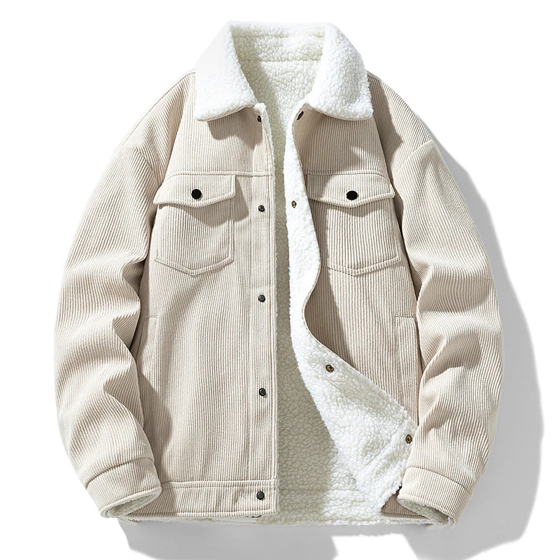Men's Corduroy Fleece Jacket – Warm Winter Coat