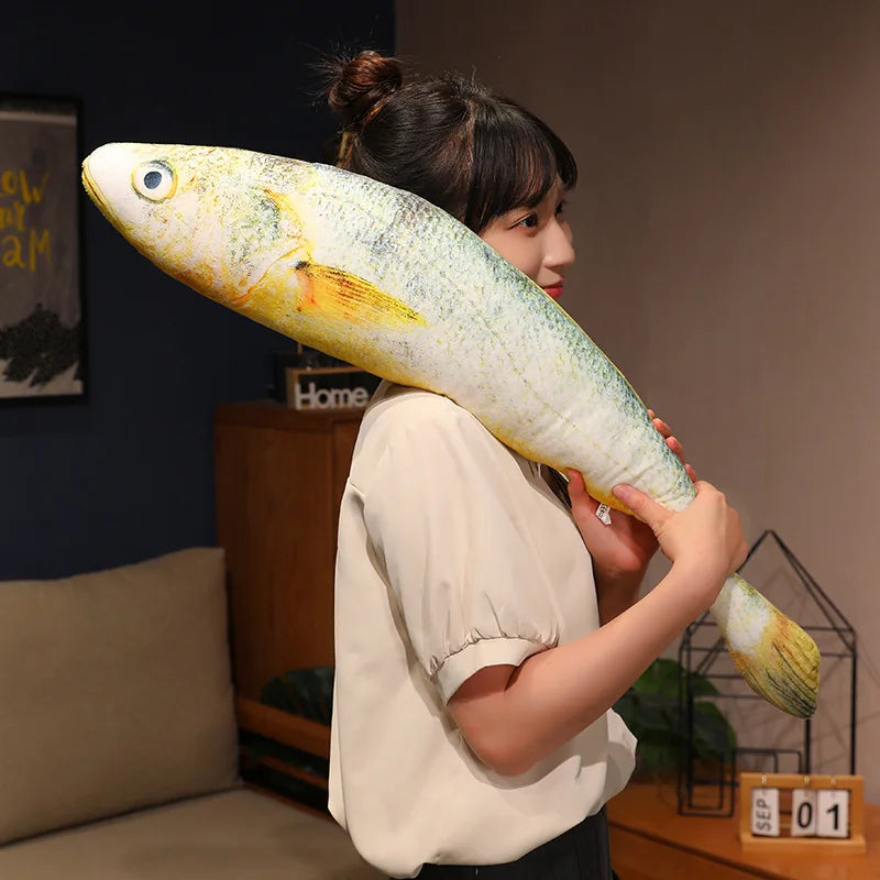 New Simulation Large Yellow Croaker Plush Toys Lifelike Fish Dolls Stuffed Soft Throw Pillow Sleeping Cushion Decor Gift