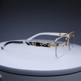 Rimless Rectangle Sunglasses – UV400 Unisex Shades