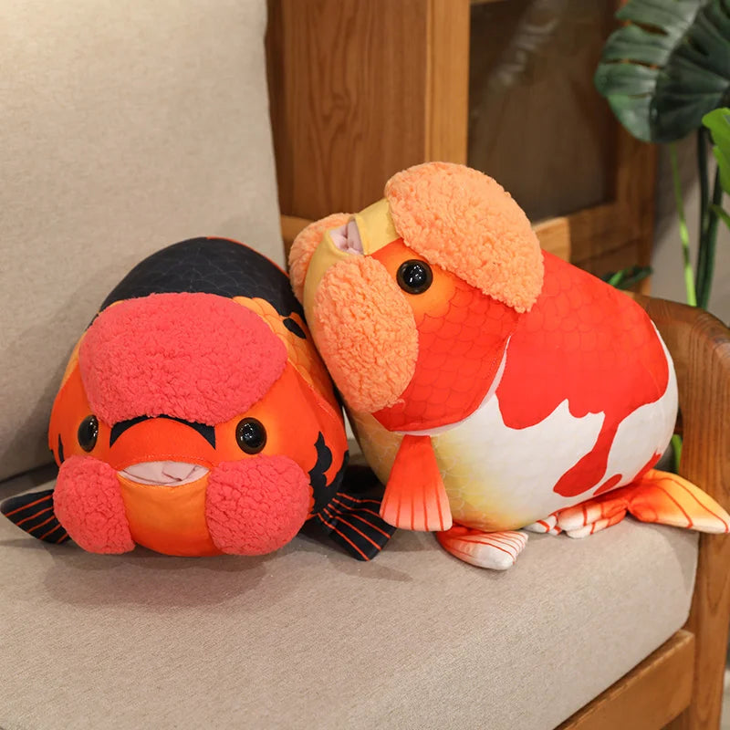 50cm Lifelike Fish Plush Stuffed Toy Goldfish Big Head Soft Pillow for Zoo Park Souvenir Lovely Lan Shou Animal Plushie