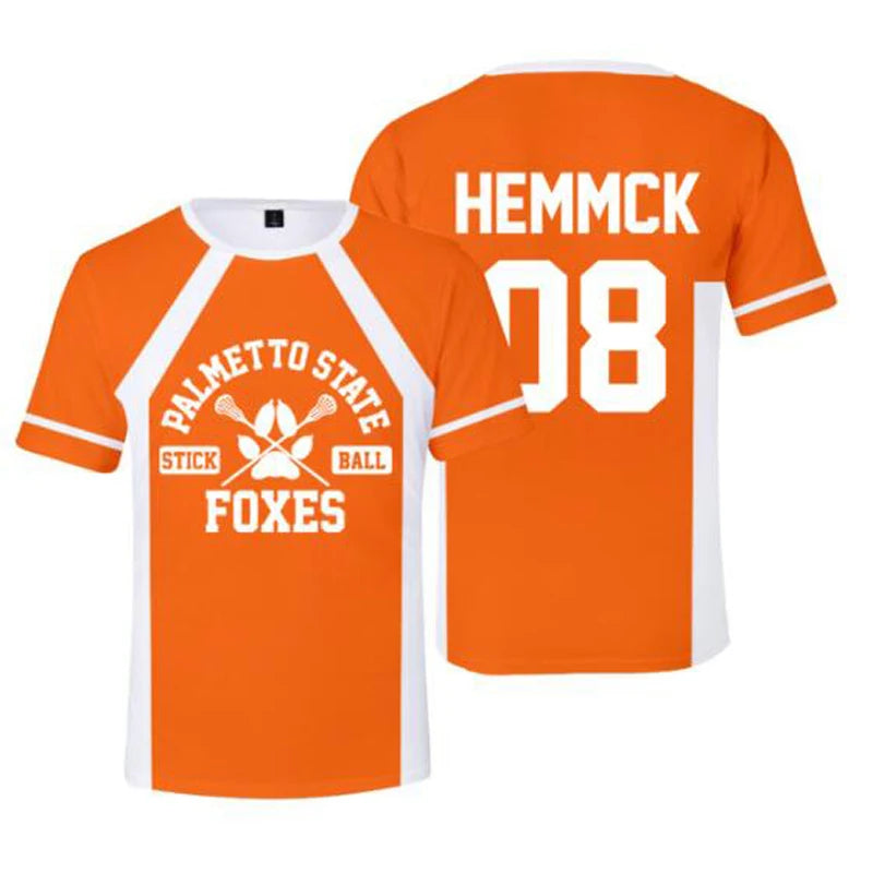 Cosplay The Foxhole Court Palmetto State Foxes Lacrosse Jersey WILDS MINYARD JOSTEN Short Sleeve T Shirt for Men Boy Oversized