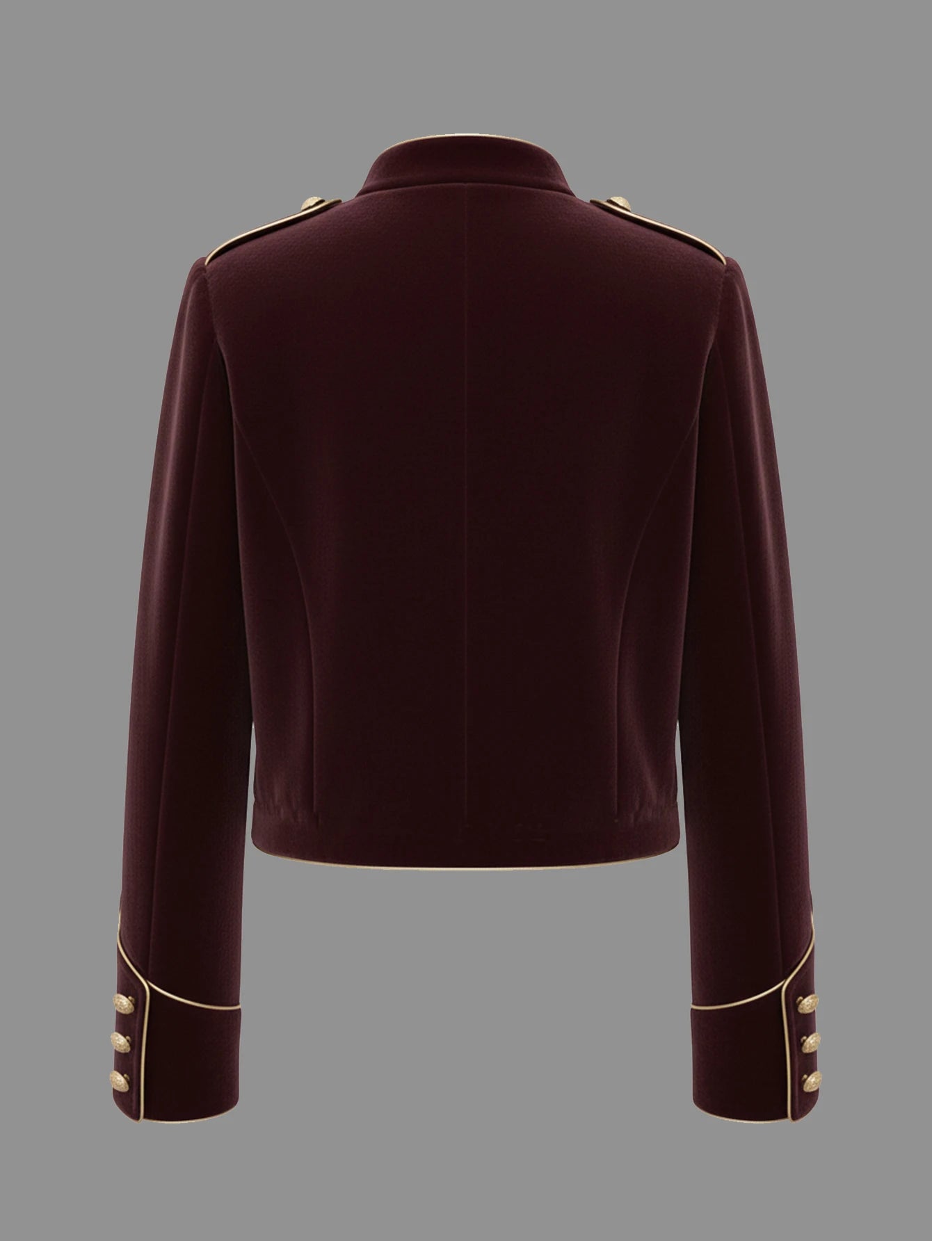 Modigirl Women's Velvet Wine Red Jackets 2025 Autumn Winter Coat Long Sleeves Stand Collar Buttoned Casual Outerwear for Woman