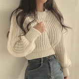 Women's Loose-Fit Crew Neck Knit Sweater