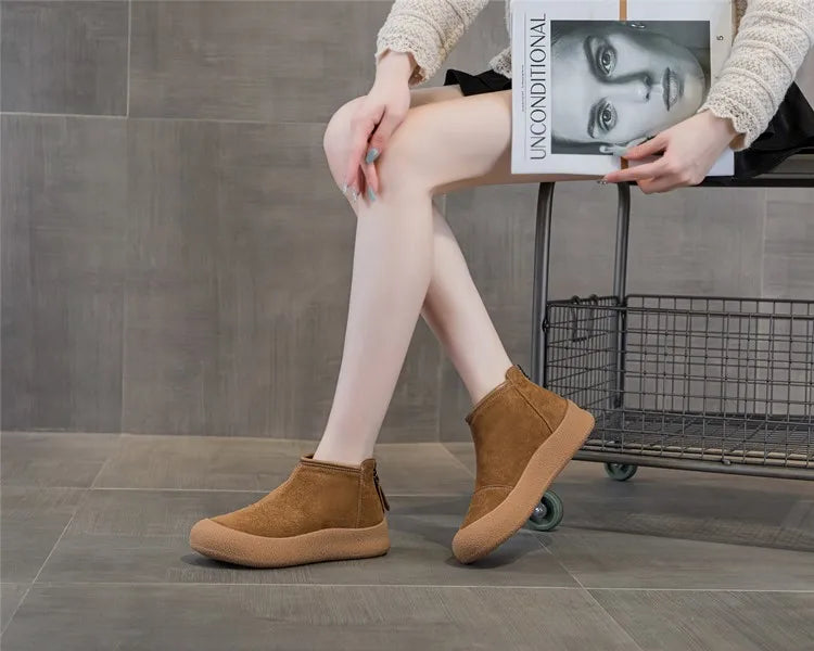 Premium Genuine Leather Winter Snow Boots