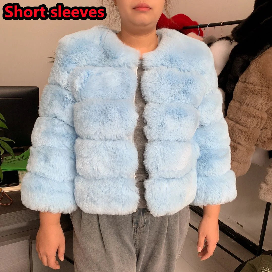 Elegant Winter Faux Fox Fur Crop Jacket