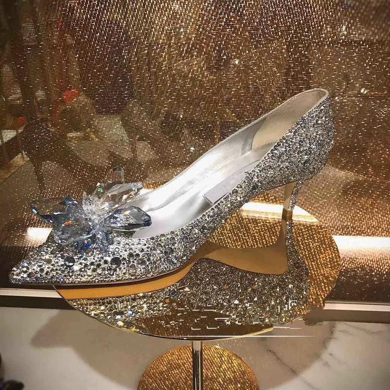 Women's Rhinestone Pointed-Toe Wedding Pumps