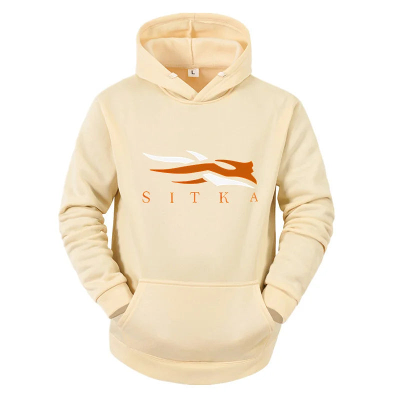 2026 New SITKA Letter Printed Fashion Men's Street Harajuku Y2K Autumn/Winter Hoodie Hip Hop Warm Sports and Leisure Clothing