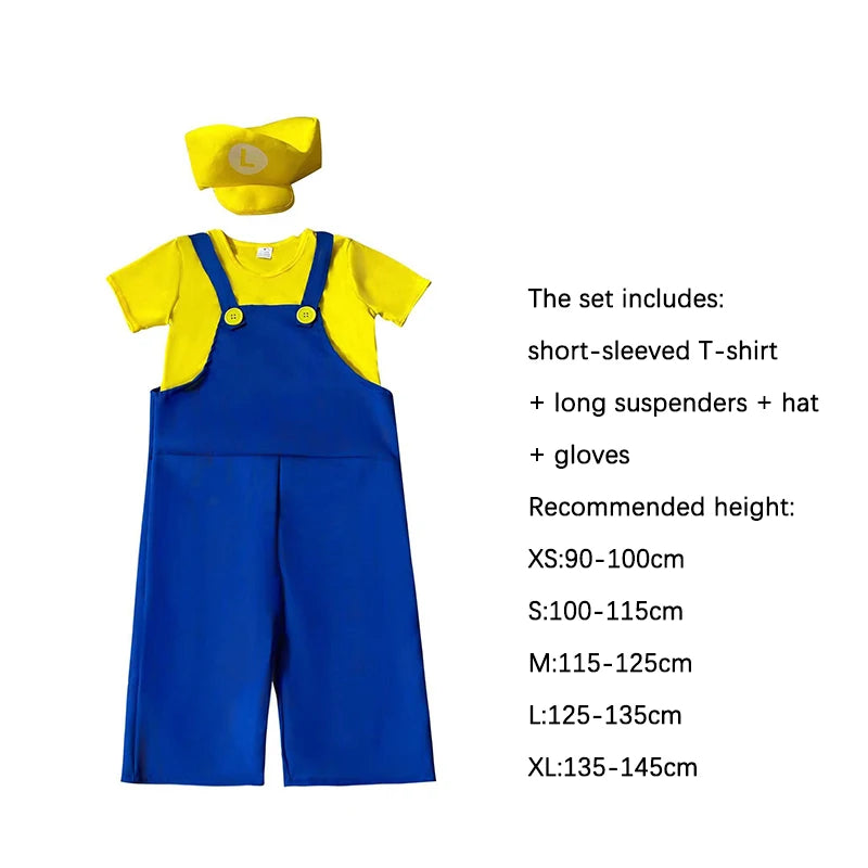 Mario & Luigi Costume Set for Men and Kids