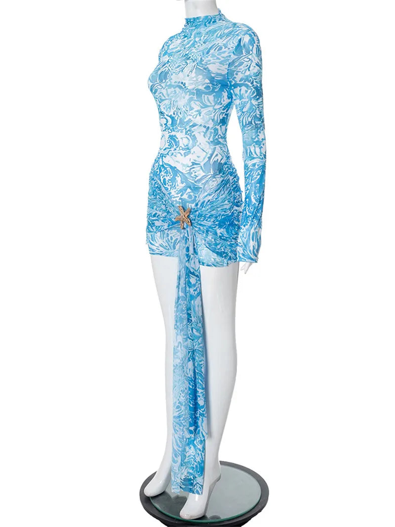 Azure Tide Starfish Mesh Cover-Up