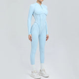 Long Sleeve Zip-Front Yoga Jumpsuit