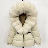 Real Fox Fur Hooded Duck Down Puffer