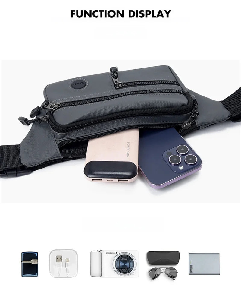 Fashion Unisex Waterproof Waist Bag Pack Male Belt Pouch Ladies Kangaroo Hip Phone Work Purse - Travel Gear for Men and Women