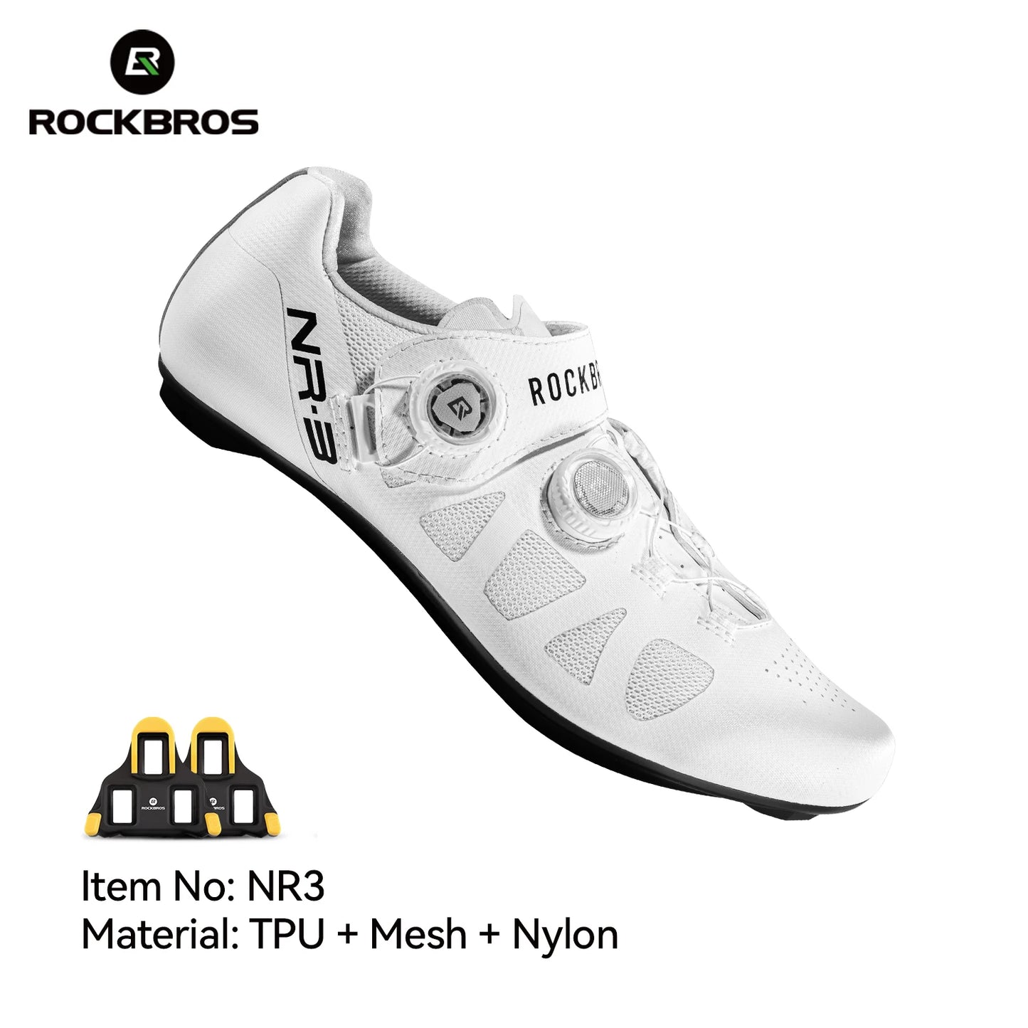 ROCKBROS Professional Cycling Shoes Knob Buckle Fastening Road Bike Self-Locking Shoes Bicycle SPD Cleats Shoes Cycling Footwear