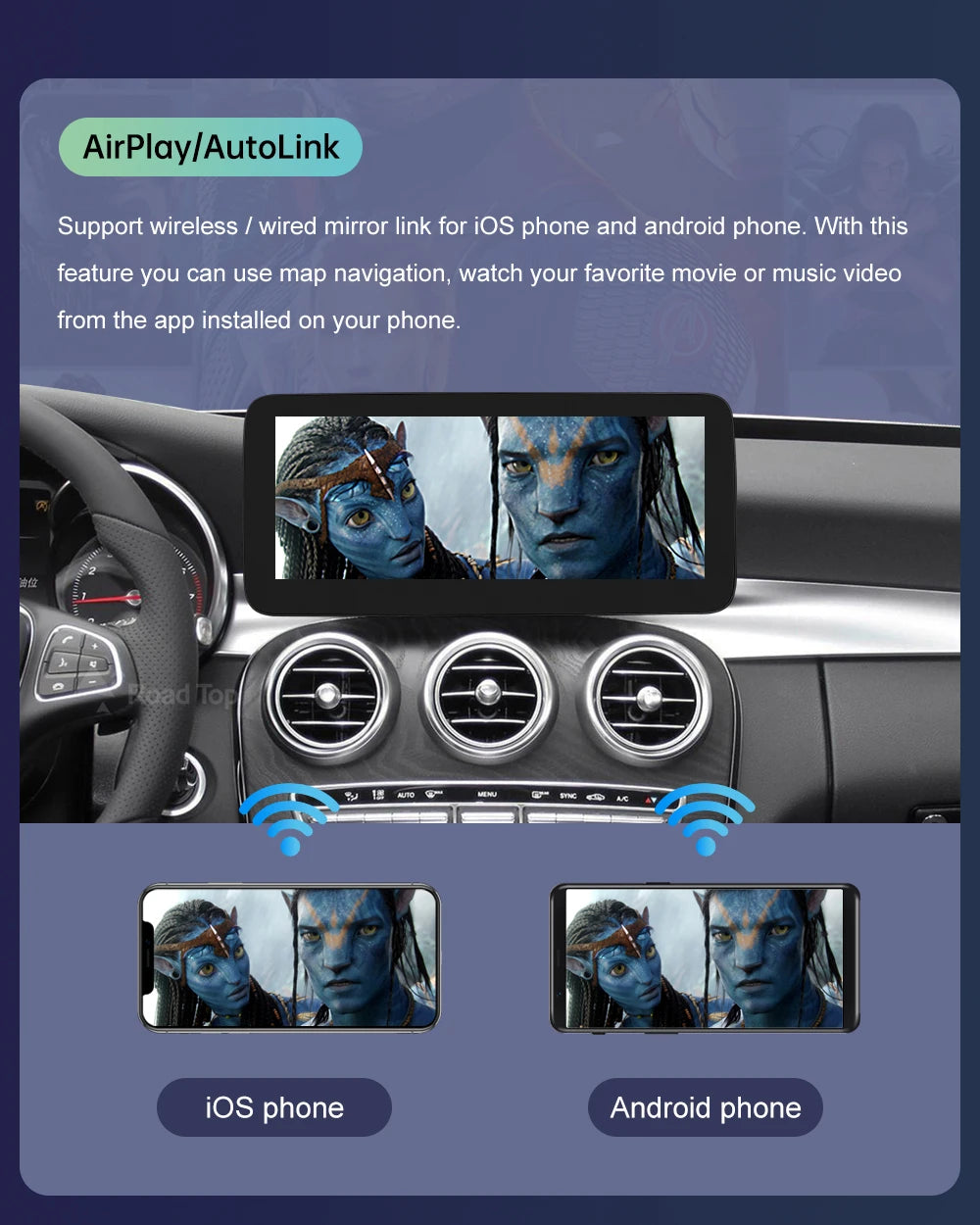Mercedes Benz W205 GLC CarPlay & Android Auto Screen