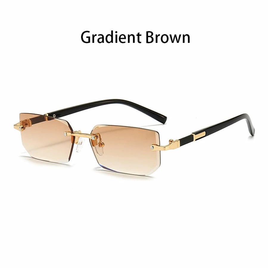 36PCS Rimless Sunglasses – Rectangle Gradient Lens