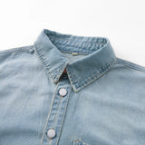 Men's Casual Denim Shirt Jacket Classic Button Up Workwear Style Jean Coat for Spring Fall