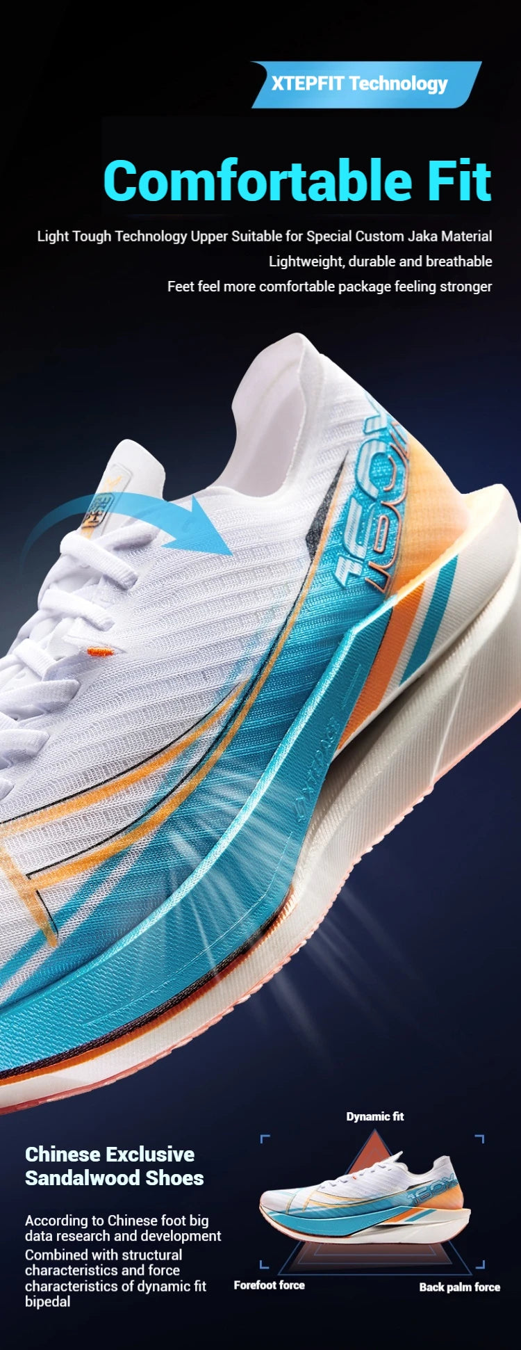 Xtep 160X 6.0 Running Shoes Professional Marathon PB Carbon Plate For Men Cushioning Shock Absorption Sneakers 976319110057
