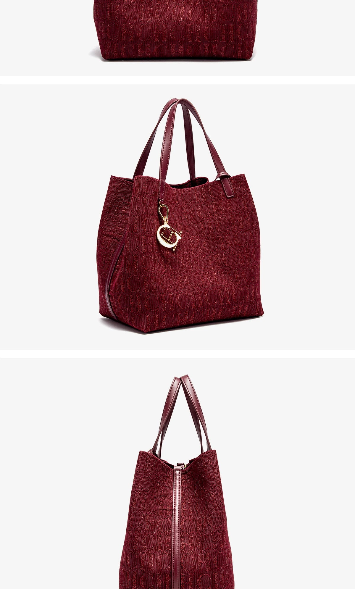 Trendy Solid-Color Women's Bucket Bag - Large Capacity Letter Print Design with Detachable Strap  Inner Card Pockets