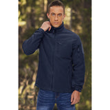 TACVASEN Men's Fleece Jacket Soft Warmth Windproof Full Zip Up Coat Multiple Zipper Pockets Hiking Working Outdoors Windbreaker