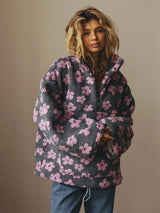 Women's Floral Fleece High-Neck Pullover