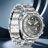 FeelNever Sport Automatic Movement Quartz Watch Stainless Steel Sapphire Crystal Watches Men 500M Waterproof Clocks Reloj Hombre