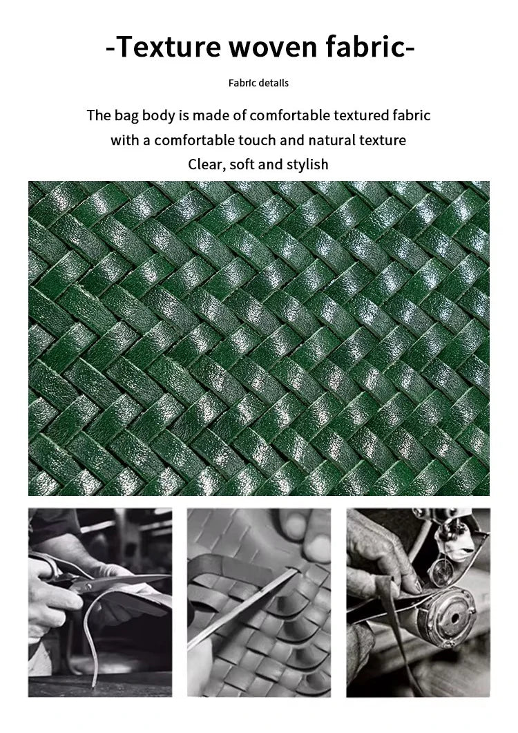 Luxury Women's Shopping Bag New High-End Hand-Woven Leather Bucket Bag Large-Capacity Shoulder Messenger Bag Commuter Tote Bag
