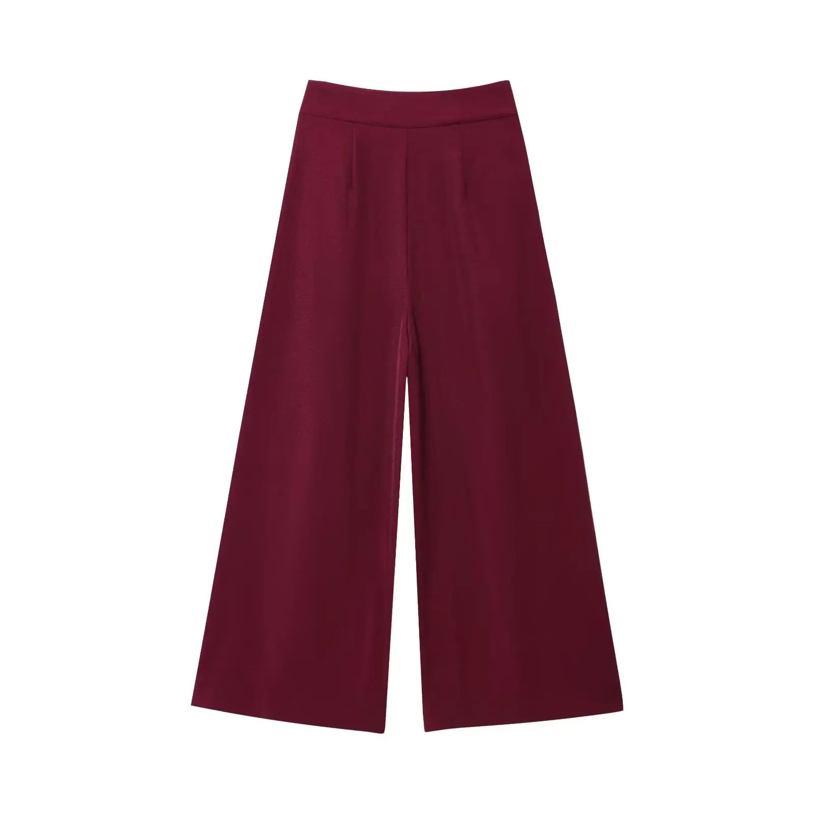 2-Piece Sleeveless V-Neck Trouser Set with Belt – Summer Commuter Wide Leg Suit