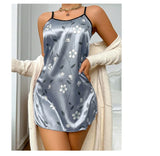 Elegant Floral Satin Nightdress