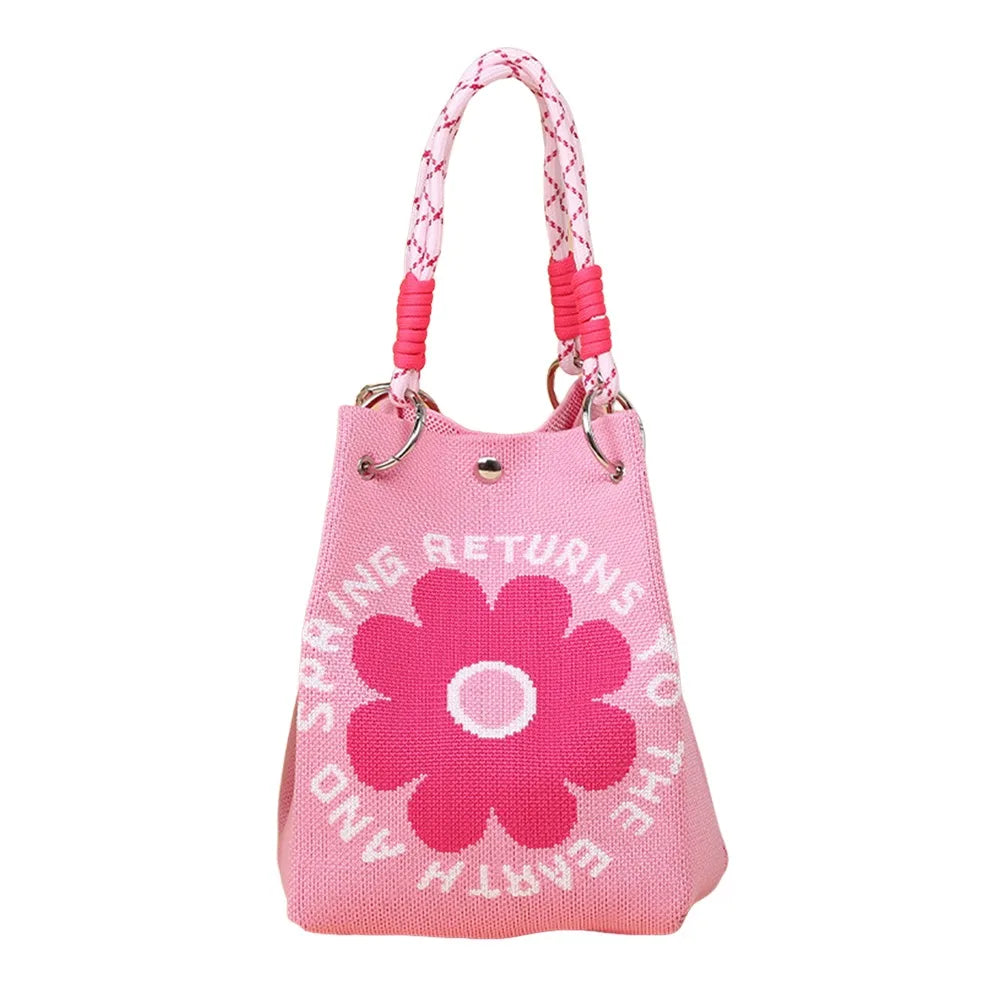 Women's Cartoon Knitted Bucket Bag