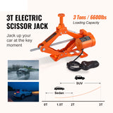 SucceBuy Electric Car Jack 3 Ton/6600lbs 12V Electric Scissor Jack Portable Car Jack for SUV Truck Sedan Tire Change Replacement