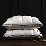 Luxury 3D Bread White Goose Down Feather Pillows for Sleeping Body Neck Protection Bed Pillows Soft Comfort 100% Cotton Cover