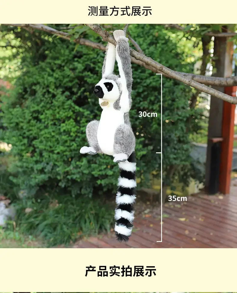 28cm Wild Lemur Plush Toy – Lifelike Stuffed Animal