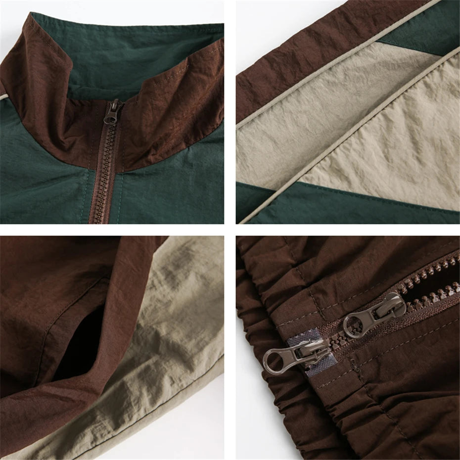 Vintage Patchwork Jackets Windbreaker Men Harajuku Casual Outdoor Jacket Mens Clothing Streetwear Hip Hop Spring New Jackets