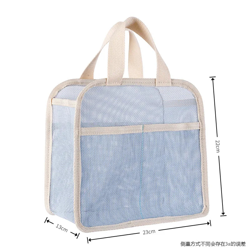 Large Mesh Makeup Bag for Women Portable Breathable Cosmetic Organizer Bag Travel Makeup Pouch with Simple Design