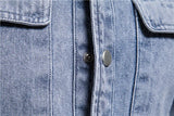 Washed Denim Jacket Casual Trendy Men's Spring Autumn Top Street Style Cotton Long Sleeve Jacket Outerwear for Youth