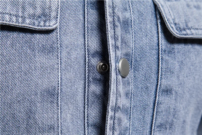 Washed Denim Jacket Casual Trendy Men's Spring Autumn Top Street Style Cotton Long Sleeve Jacket Outerwear for Youth