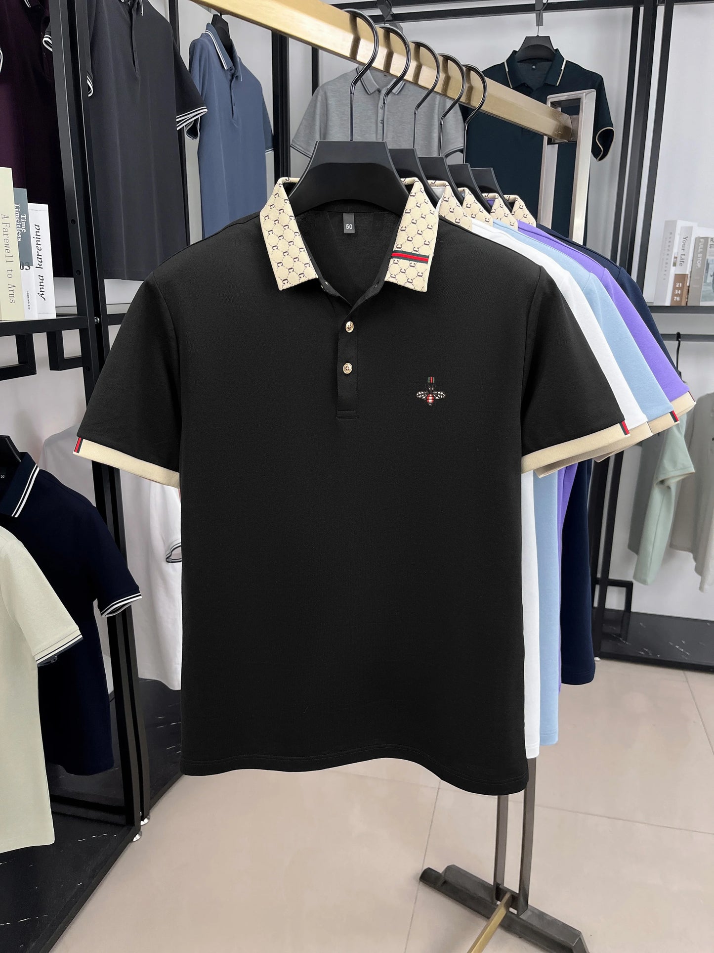 Men's Embroidered Jacquard Polo Shirt – Summer Style